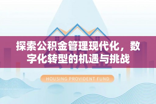 尚义探索公积金管理现代化，数字化转型的机遇与挑战